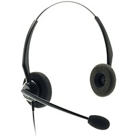 JPL JACPLUS Binaural Adjustable Headband RJ11 Connector Clothing Clip Black JAC-PLUS-RJ11-B