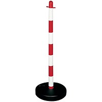 Demarcation Barrier Chain Support Post Red/White