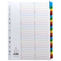 Concord Index 1-50 A4 White with Multicoloured Mylar Tabs