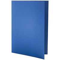 Guildhall Square Cut Folders, 250gsm, Foolscap, Blue, Pack of 100
