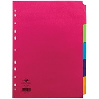 Concord Bright Subject Dividers, 5-Part, Blank Multicolour Tabs, A4, Multicolour Concord Bright Subject Dividers, 5-Part, Blank Multicolour Tabs, A4, Multicolour