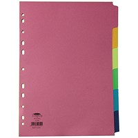 Concord Subject Dividers, 6-Part, A4, Bright Assorted