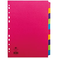 Concord Bright Subject Dividers, 10-Part, Blank Multicolour Tabs, A4, Multicolour Concord Bright Subject Dividers, 10-Part, Blank Multicolour Tabs, A4, Multicolour
