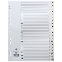 Concord Plastic Index Dividers, A-Z, Clear Tabs, A4, White