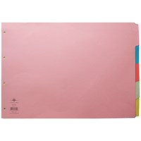 Concord Subject Dividers, 5-Part, Blank Multicolour Tabs, A3, Multicolour Concord Subject Dividers, 5-Part, Blank Multicolour Tabs, A3, Multicolour