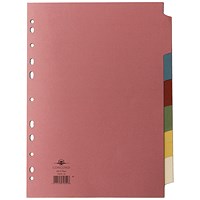Concord Subject Dividers, 6-Part, Blank Multicolour Tabs, A4, Multicolour Concord Subject Dividers, 6-Part, Blank Multicolour Tabs, A4, Multicolour
