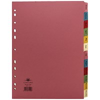 Concord Index Dividers, Jan-Dec, Multicolour Tabs, A4, Multicolour, Pack of 10 Concord Index Dividers, Jan-Dec, Multicolour Tabs, A4, Multicolour, Pack of 10
