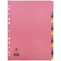 Concord Index Dividers, A-Z, Multicolour Tabs, A4, Multicolour