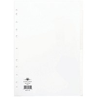 Concord Reinforced Board Subject Dividers, 20-Part, Blank Tabs, A4, White