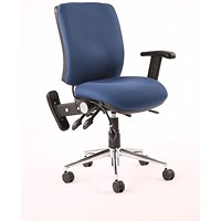 Chiro Medium Back Task Operators Chair, Height Adjustable & Folding Arms, Blue