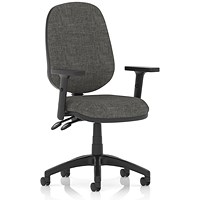 Eclipse Plus II Operator Chair, Charcoal, With Height Adjustable Arms