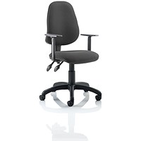 Eclipse Plus II Operator Chair, Charcoal, With Height Adjustable Arms