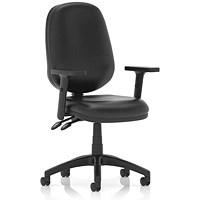 Eclipse Plus II Operator Chair, Black Vinyl, With Height Adjustable Arms