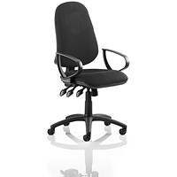 Eclipse Plus XL Operator Chair, Black, With Fixed Height Loop Arms