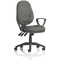 Eclipse Plus XL Operator Chair, Charcoal, With Fixed Height Loop Arms