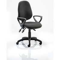 Eclipse Plus III Operator Chair, Black, With Fixed Height Loop Arms