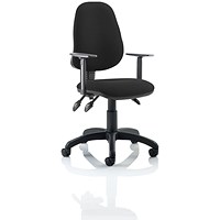 Eclipse Plus III Operator Chair, Black, With Height Adjustable Arms