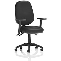 Eclipse Plus III Operator Chair, Black Vinyl, With Height Adjustable Arms