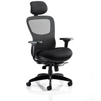 Stealth Shadow Ergo Mesh Back Posture Chair, Headrest, Height Adjustable Arms, Black