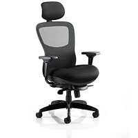 Stealth Shadow Ergo Posture Chair With Headrest, Airmesh Seat, Mesh Back, Black