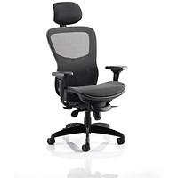Stealth Shadow Ergo Mesh Posture Chair, Headrest, Height Adjustable Arms, Black