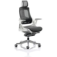 Zure Executive Mesh Chair, Headrest, Height Adjustable Arms, Charcoal Zure Executive Mesh Chair, Headrest, Height Adjustable Arms, Charcoal