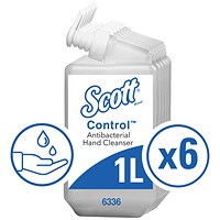 Scott Antibacterial Hand Wash Cartridge, 1 Litre, Pack of 6