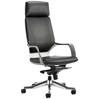 Xenon Executive Chair, Leather, Black on White