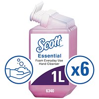 Scott Luxury Foam Hand Wash Cartridge, 1 Litre, Pack of 6