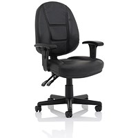 Jackson Black Leather High Back Executive Chair with Height Adjustable Arms