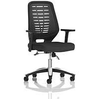 Relay Task Black Mesh Back, Operator Chair, Height Adjustable Arms, Black