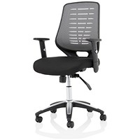 Relay Task Silver Mesh Back, Operator Chair, Height Adjustable Arms, Black