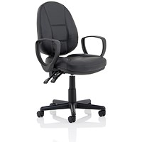 Jackson High Back Executive Chair, Fixed Height Arms, Black