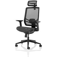Ergo Twist Operator Chair, Mesh Seat, Mesh Back, With Headrest, Black
