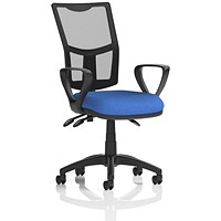 Eclipse Plus III Mesh Back Operator Chair, Fixed Height Arms, Blue