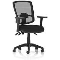 Eclipse Plus III Deluxe Mesh Back Operator Chair with Height Adjustable Arms, Black