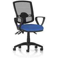 Eclipse Plus III Deluxe Mesh Back Operator Chair with Fixed Loop Arms, Blue