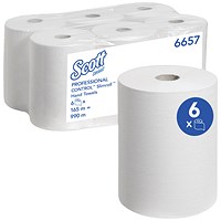 Scott Slimroll Towel Rolls, 1-Ply, 6 Rolls of 700 sheets