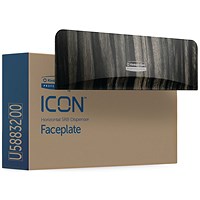 Kimberly Clark Icon Faceplate To Fit Standard 2-Roll Toilet Paper Dispenser Horizontal Ebony Woodgra