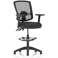 Eclipse II High Rise Deluxe Mesh Back Operator Chair, Height Adjustable Arms,Leather