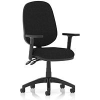 Luna II Lever Task Operator Chair, Height Adjustable Arms, Black
