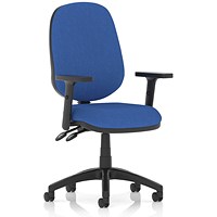 Luna II Lever Task Operator Chair, Height Adjustable Arms, Blue
