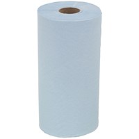 Wypall L10 1-Ply Food and Hygiene Compact Roll, 76m, Blue, Pack of 24