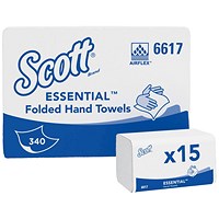 Scott Essential Interfold Hand Towels White (Pack of 15) 6617