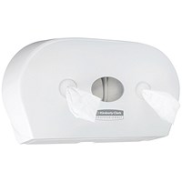 Kimberley Clark Aquarius Mini Twin Centrefeed Toilet Tissue Dispenser, White