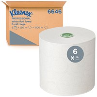 Kleenex 1-Ply Hand Towels Rolled E-Roll Large White (Pack of 6) 6646