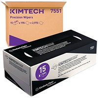 Kimtech Science Precision Wipes 1-Ply x198 Wipes White Pack of 15