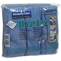 Wypall Microfibre Cloth, 400x400mm, Blue, Pack of 6