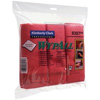 Wypall Microfibre Cloth, 400x400mm, Red, Pack of 6