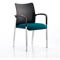 Academy Visitor Chair, With Arms, Nylon Back, Fabric Seat, Maringa Teal